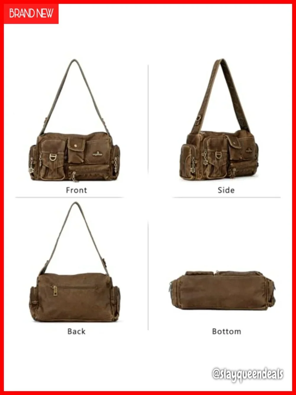 Vintage Hobo Shoulder Bag Crossbody with Adjustable Strap